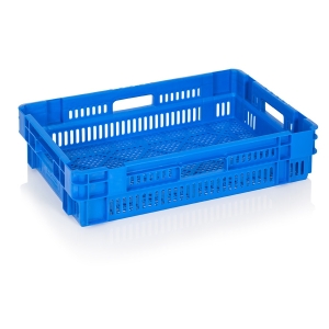 Διάτρητο ημι-εισχωρούμενο πλαστικό τελάρο κατάψυξης 28L 60x40x14 Μπλε