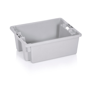 Συμπαγές εισχωρούμενο πλαστικό τελάρο 22L 50x40x19.5cm Γκρι