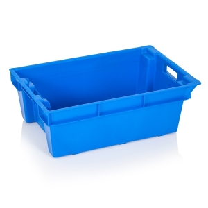 Συμπαγές εισχωρούμενο πλαστικό τελάρο 30L 60x40x20cm Μπλε 