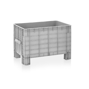 Συμπαγές πλαστικό παλετοκιβώτιο 270L με πόδια 100×64×67cm Γκρι