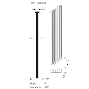 Πρόκες γαλβανιζέ σε δεσμίδα με κλίση 34° Σειρά DA Omer