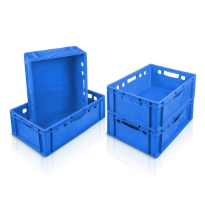 Στοιβαζόμενο κιβώτιο τροφίμων E2 Evolution 60x40x20cm Μπλε