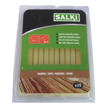 Θερμόκολλα κίτρινη για ξύλο 25τμχ. Ø11.5x195mm 500gr. Salki
