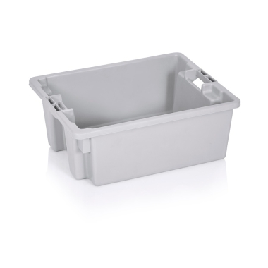 Συμπαγές εισχωρούμενο πλαστικό τελάρο 22L 50x40x19.5cm Γκρι