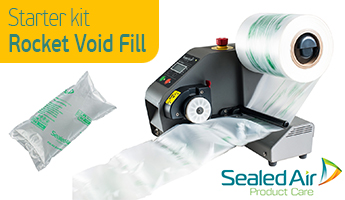 Σετ μηχανή παραγωγής μαξιλαριών αέρα πλήρωσης κενών Rocket & ρολό μαξιλάρια 20x13cm/1799m Sealed Air